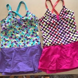 Lands End sz 10 one piece skirted cute; 2-fer!!